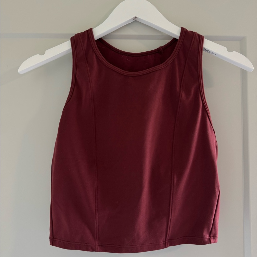 All in Motion Red Fitted Crop Tank Top